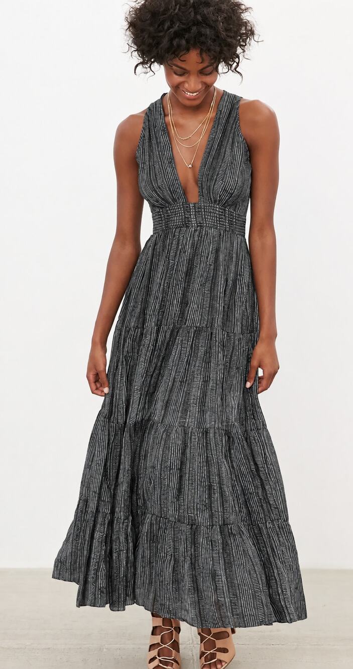 Carolina K Greta Tiered Maxi Dress Sz. M